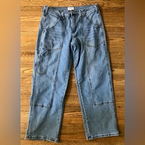 Gogo Jeans Carpenter Cropped Mid Rise Light Wash 13/31